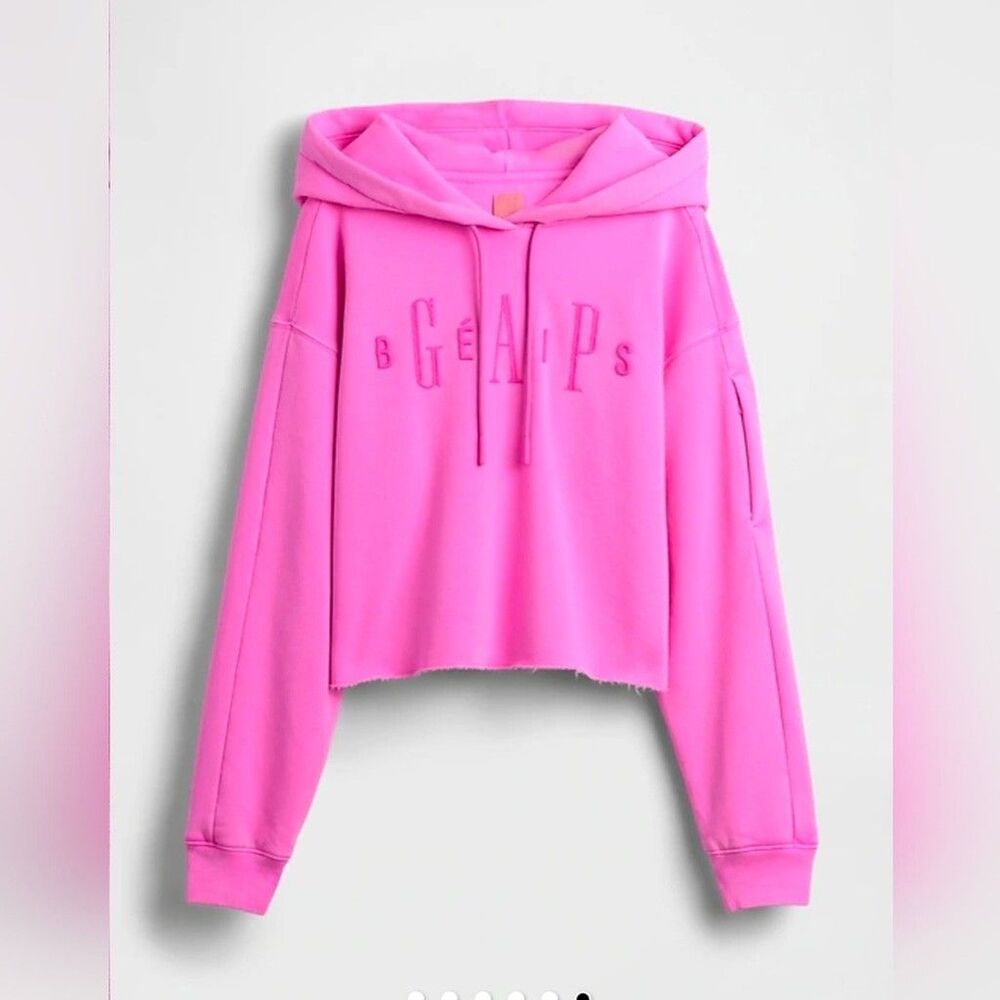 GAP Neon Pink Cropped Hoodie
